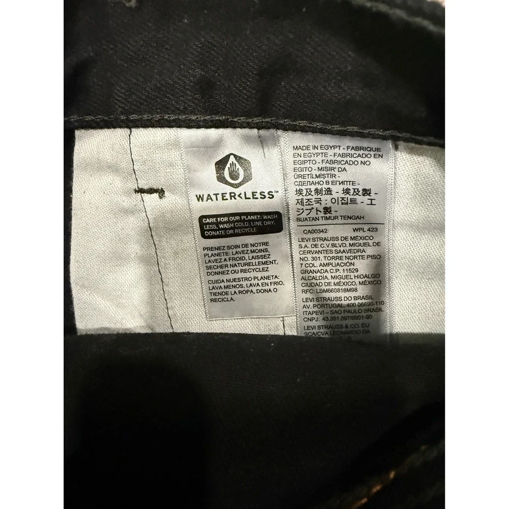 Levis‎ 505 Regular Fit Straight Leg Mens Black Denim Jeans 32x30